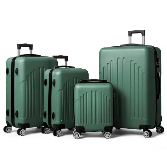 Vertical Stripe Four In One Suitcase - Green - 5