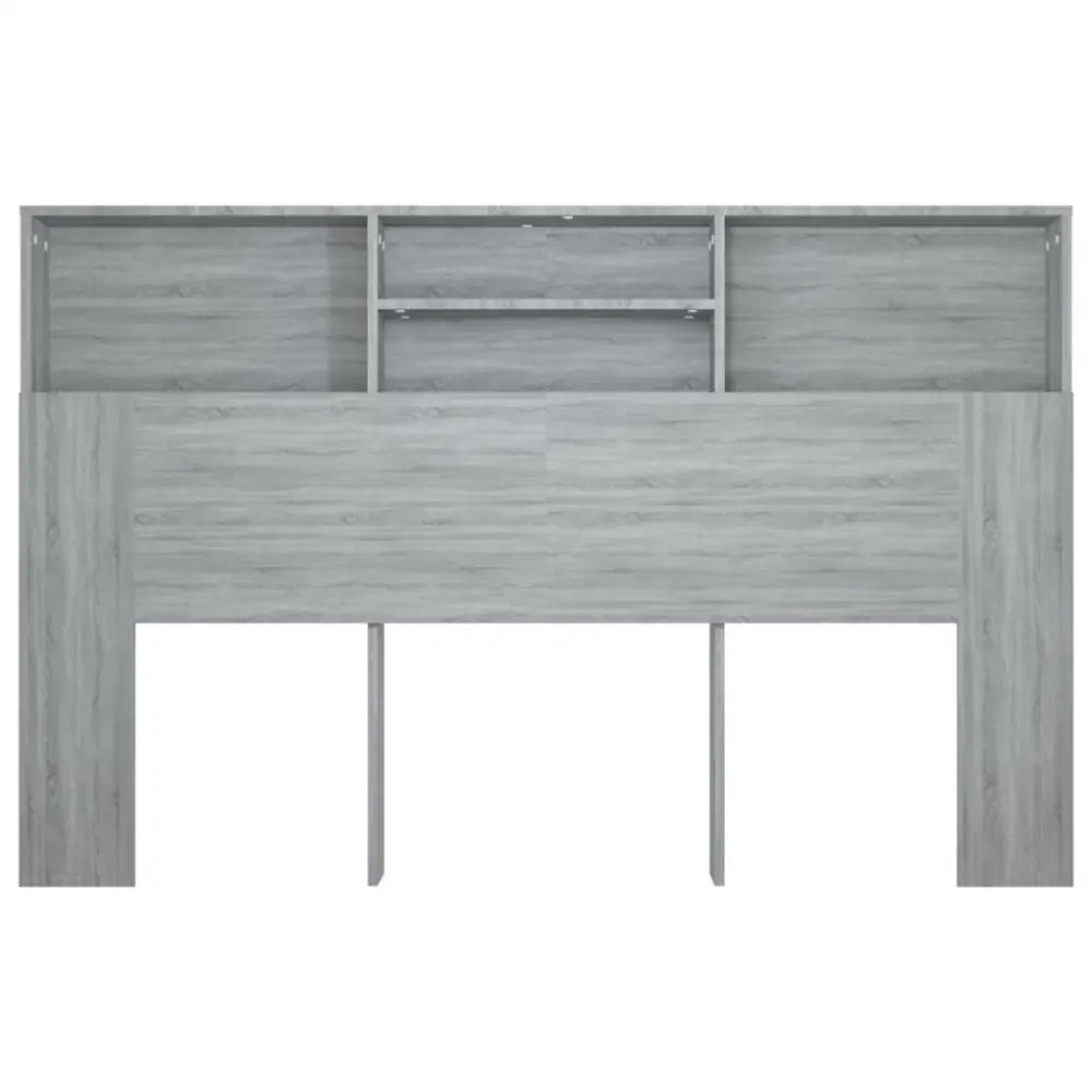 vidaXL Headboard Cabinet Grey Sonoma 160x19x103.5 cm - as picture - 5