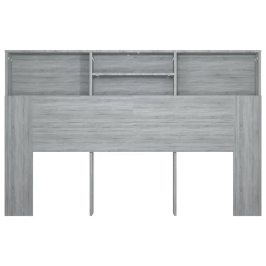vidaXL Headboard Cabinet Grey Sonoma 160x19x103.5 cm - as picture - 5