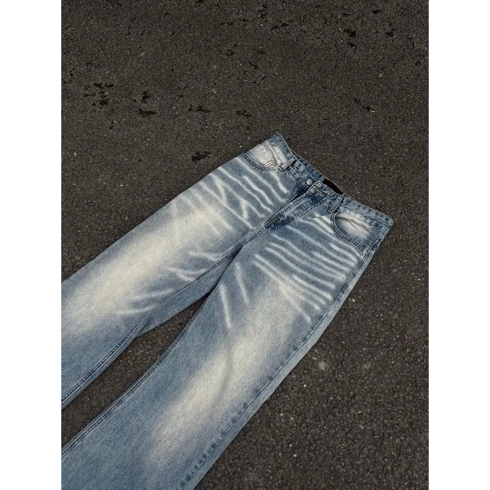Vintage American Style Water Ripple Washed Blue Jeans For Men And Women Beyond Trends Hub