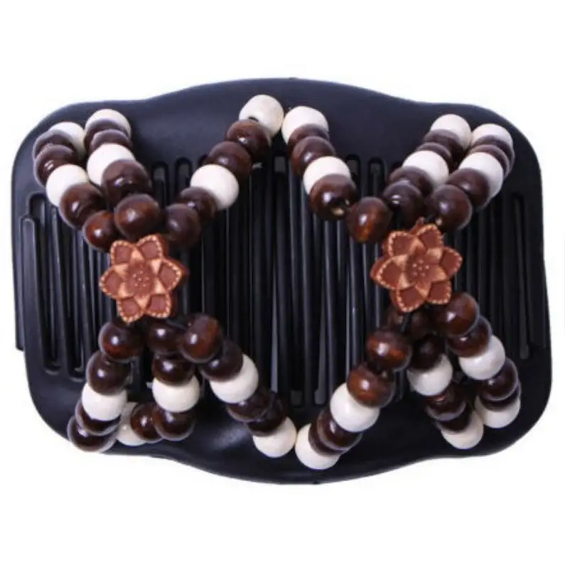 Vintage Elastic Hairpin Stretch Hair Comb Hot Sales Beaded Hair Magic Comb Clip Beads Pin Ladies Hair Accessories Beyond Trends Hub