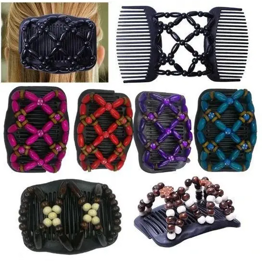 Vintage Elastic Hairpin Stretch Hair Comb Hot Sales Beaded Hair Magic Comb Clip Beads Pin Ladies Hair Accessories Beyond Trends Hub