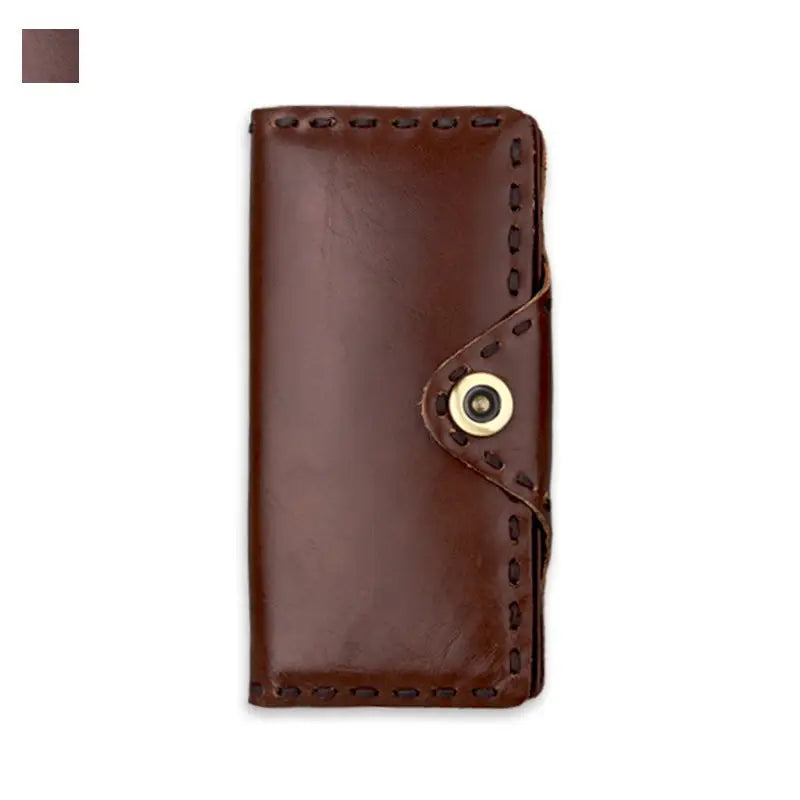 Vintage Men's Long Oily Leather First Layer Cowhide Wallet Beyond Trends Hub