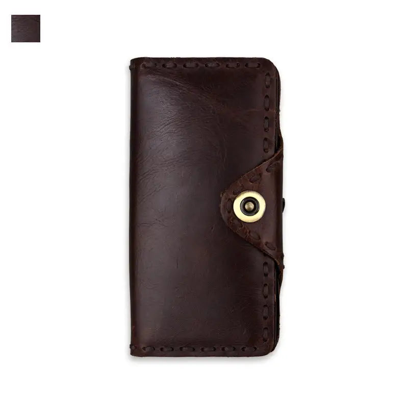 Vintage Men's Long Oily Leather First Layer Cowhide Wallet Beyond Trends Hub