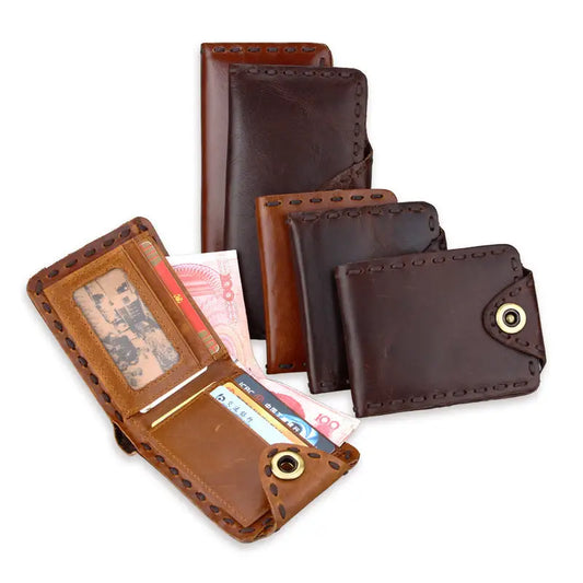 Vintage Men's Long Oily Leather First Layer Cowhide Wallet Beyond Trends Hub
