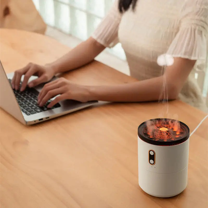 Volcanic Flame Aroma Essential Oil Diffuser USB Portable Jellyfish Air Humidifier Night Light Lamp Fragrance Humidifier Beyond Trends Hub