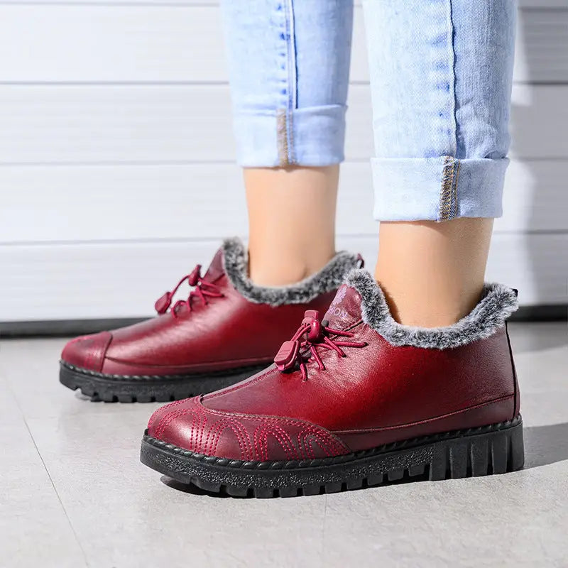 Warm and fleece leather cotton boots Beyond Trends Hub