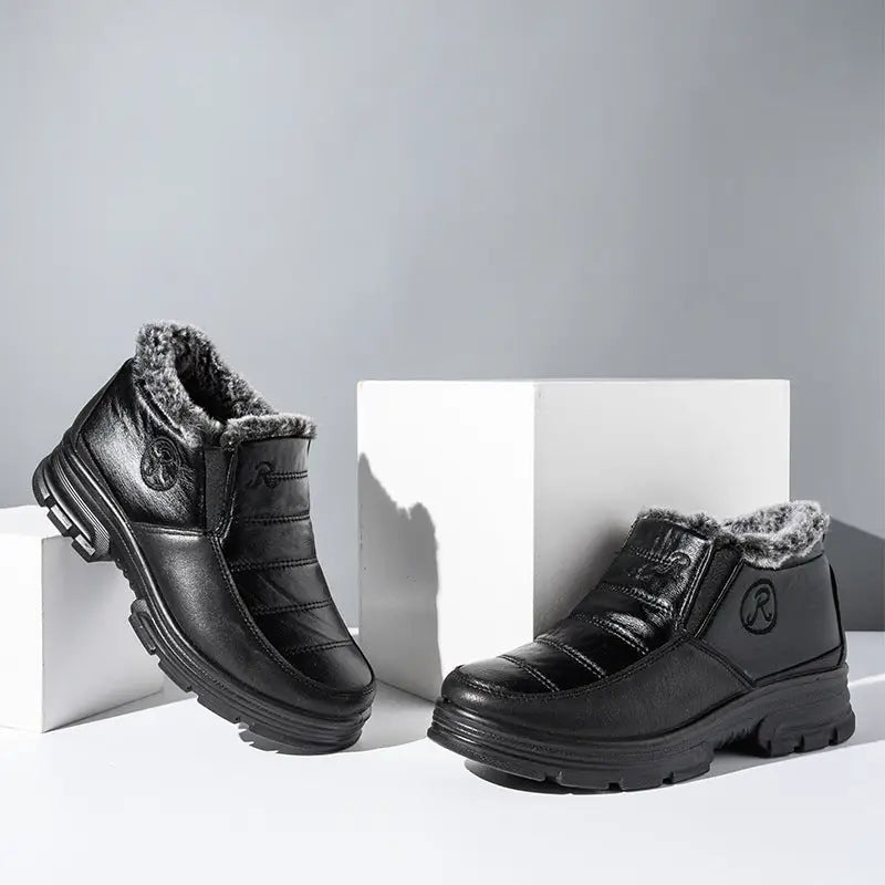 Warm and fleece leather cotton boots Beyond Trends Hub
