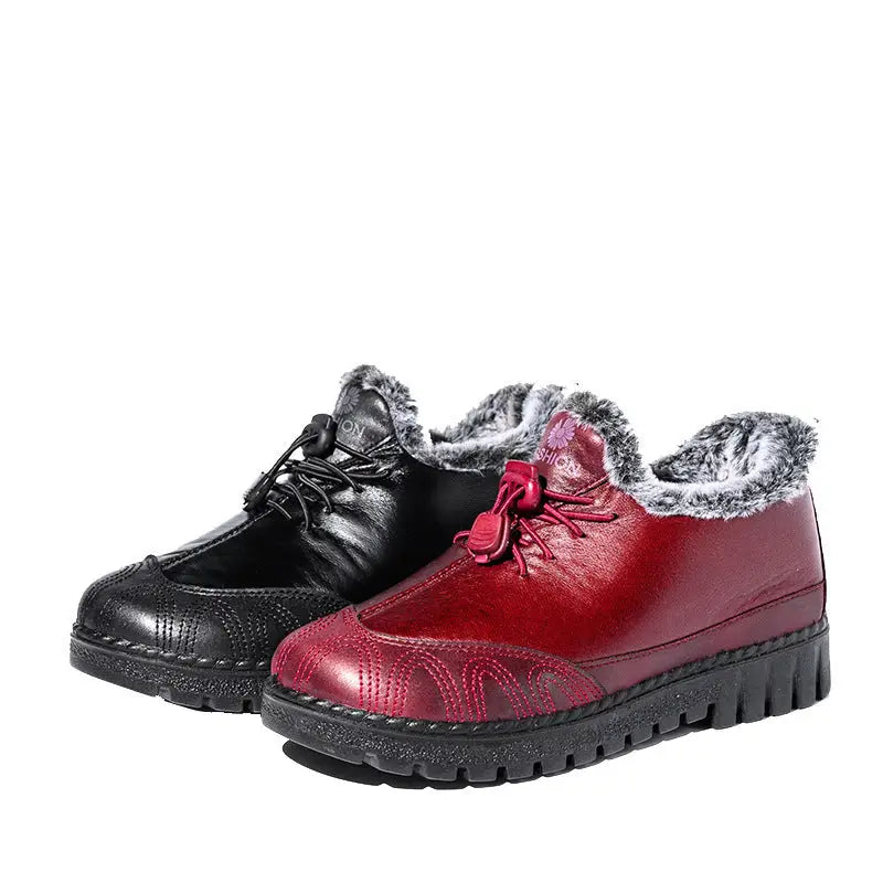 Warm and fleece leather cotton boots Beyond Trends Hub