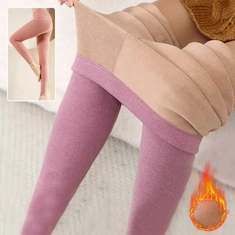 Warm Cashmere Leggings Winter Solid Slim Pants Fashion Trousers For Women Clothing - 4