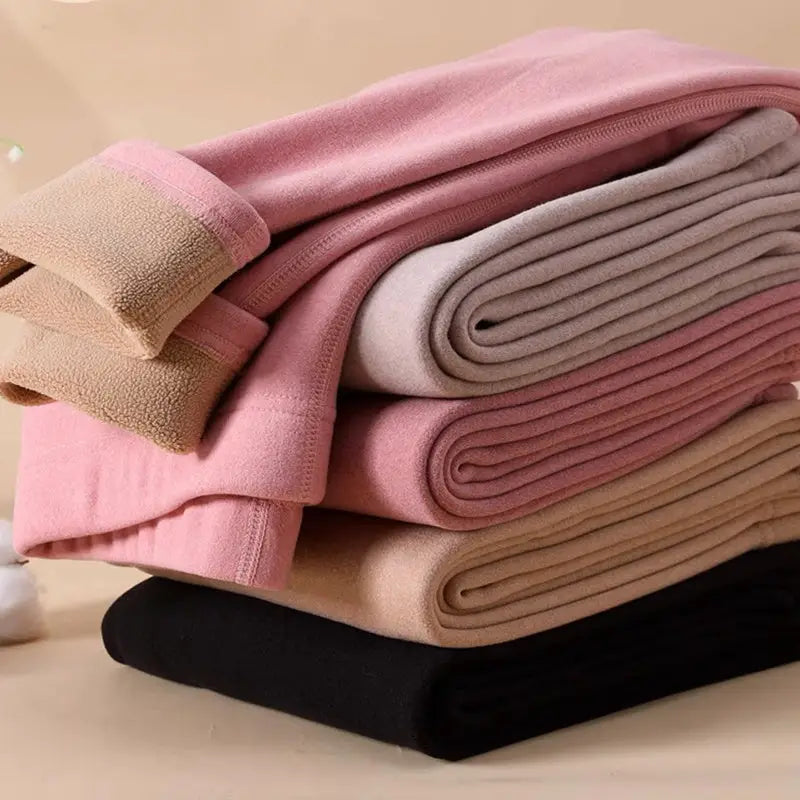 Warm Cashmere Leggings Winter Solid Slim Pants Fashion Trousers For Women Clothing - Black / L - 4