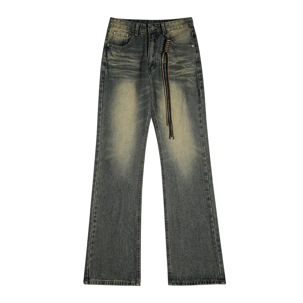 Washed White Denim Bootcut Trousers Men - Blue Without Pendant / S