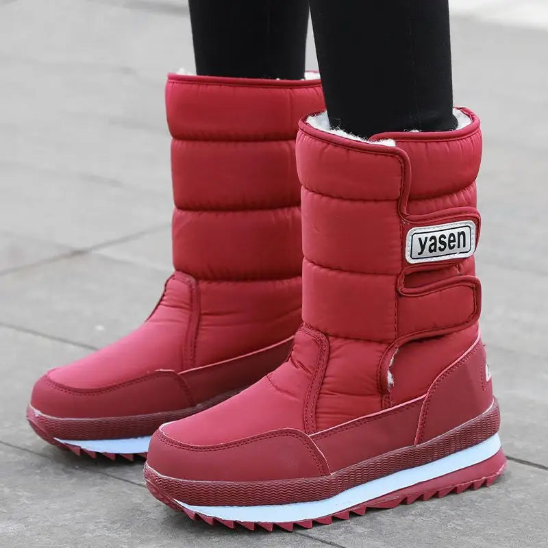 Waterproof Non-slip Mid-calf High Padded Cotton Shoes Beyond Trends Hub
