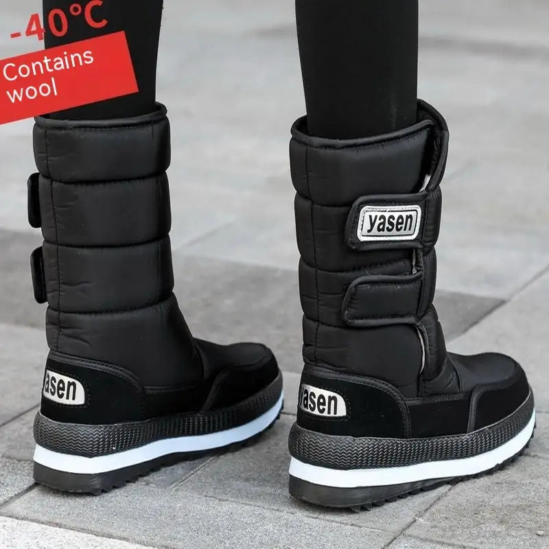 Waterproof Non-slip Mid-calf High Padded Cotton Shoes Beyond Trends Hub