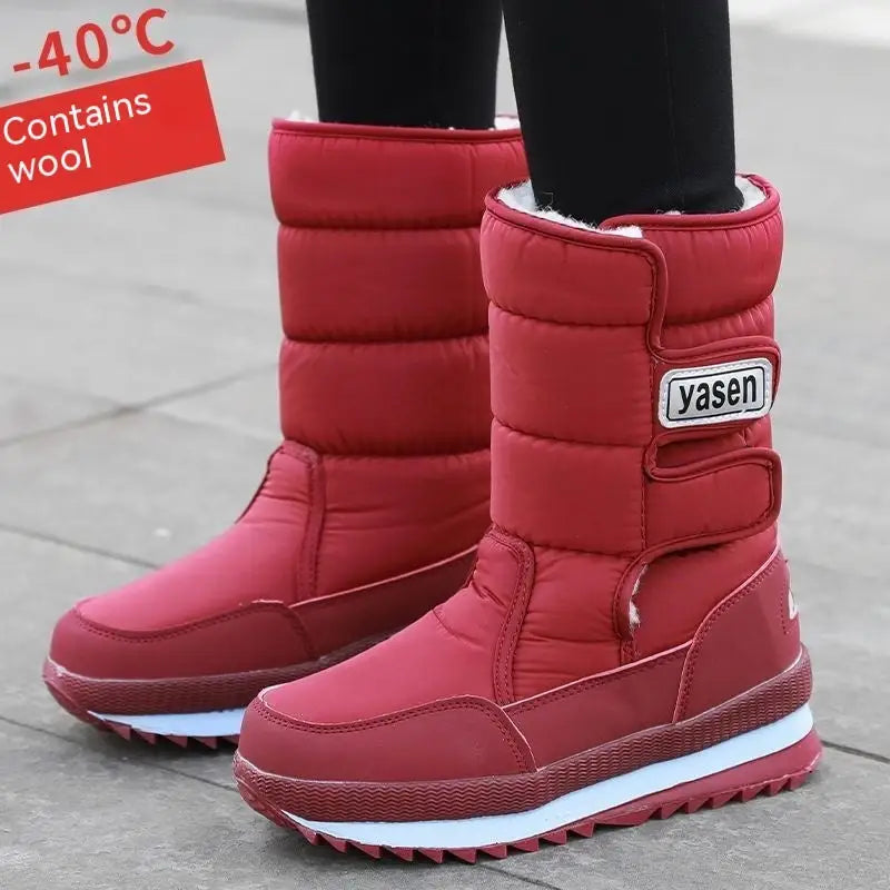 Waterproof Non-slip Mid-calf High Padded Cotton Shoes Beyond Trends Hub