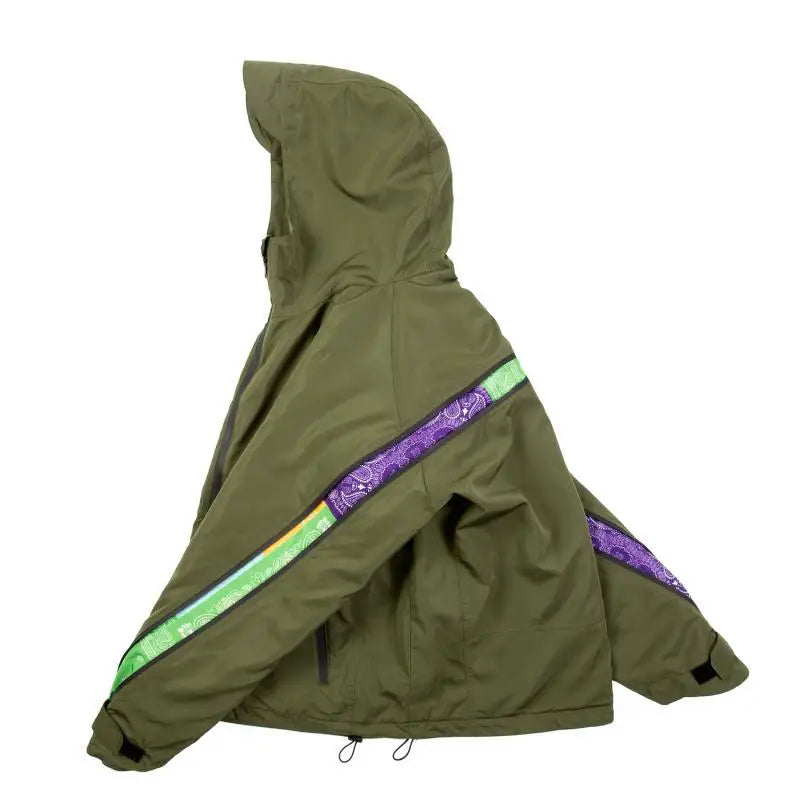 Waterproof Zipper Splicing Cashew Flower Clip Cotton Coat For Men And Women Beyond Trends Hub
