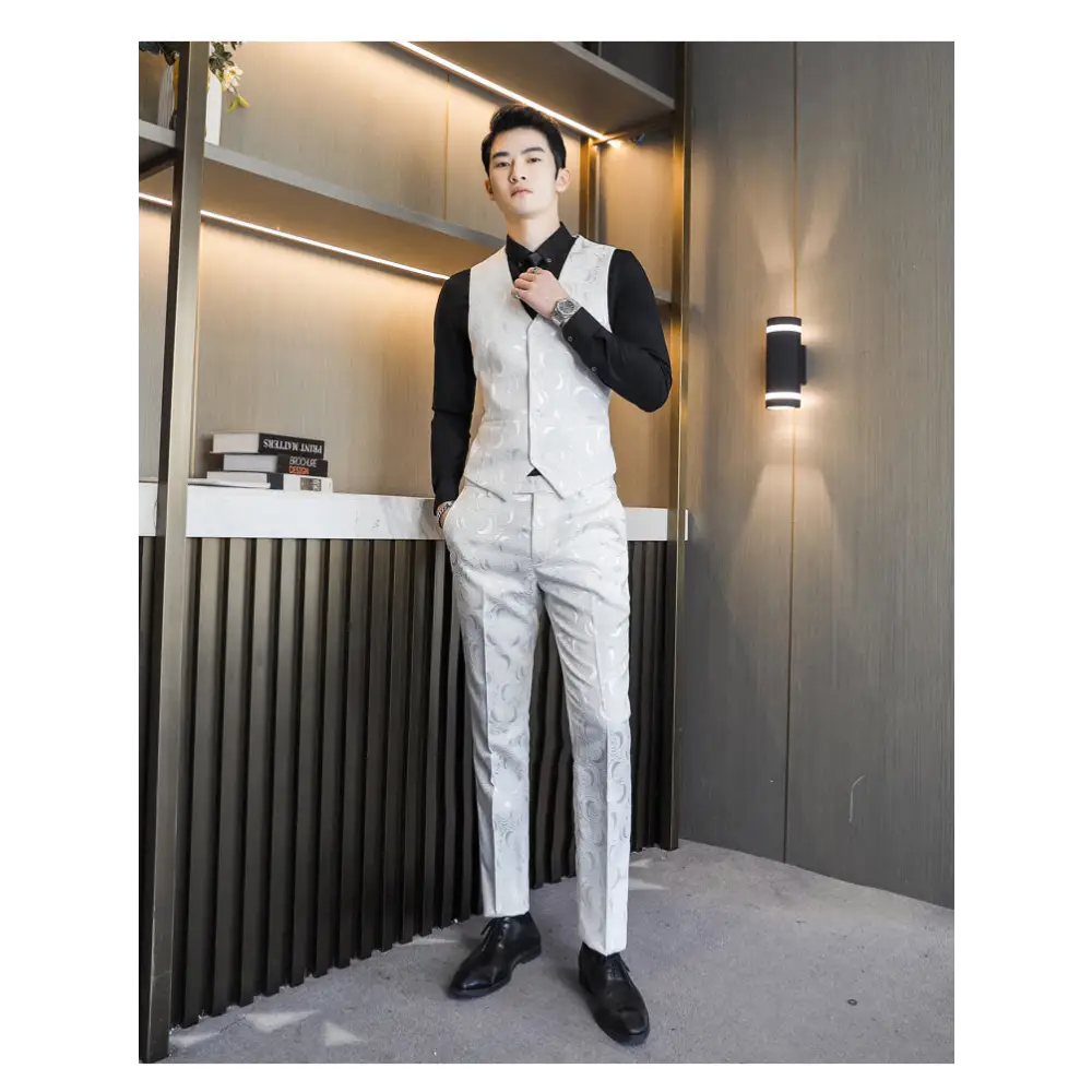 Wedding Embossed Dress Suit Three-piece Suit For Men Beyond Trends Hub