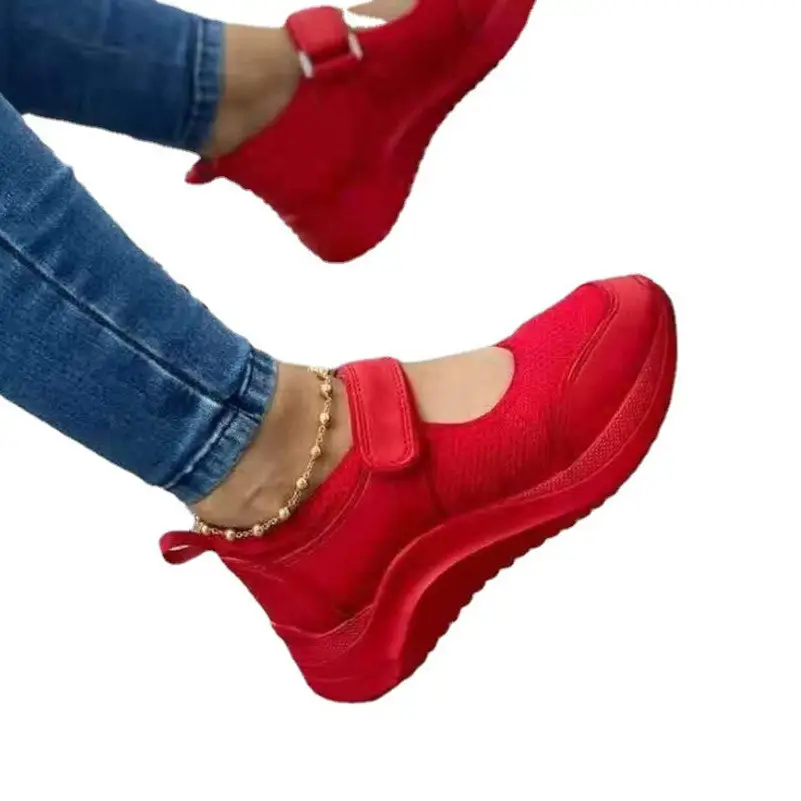 Wedge Velcro Casual Plus Size Sports Women’s Shoes - 4