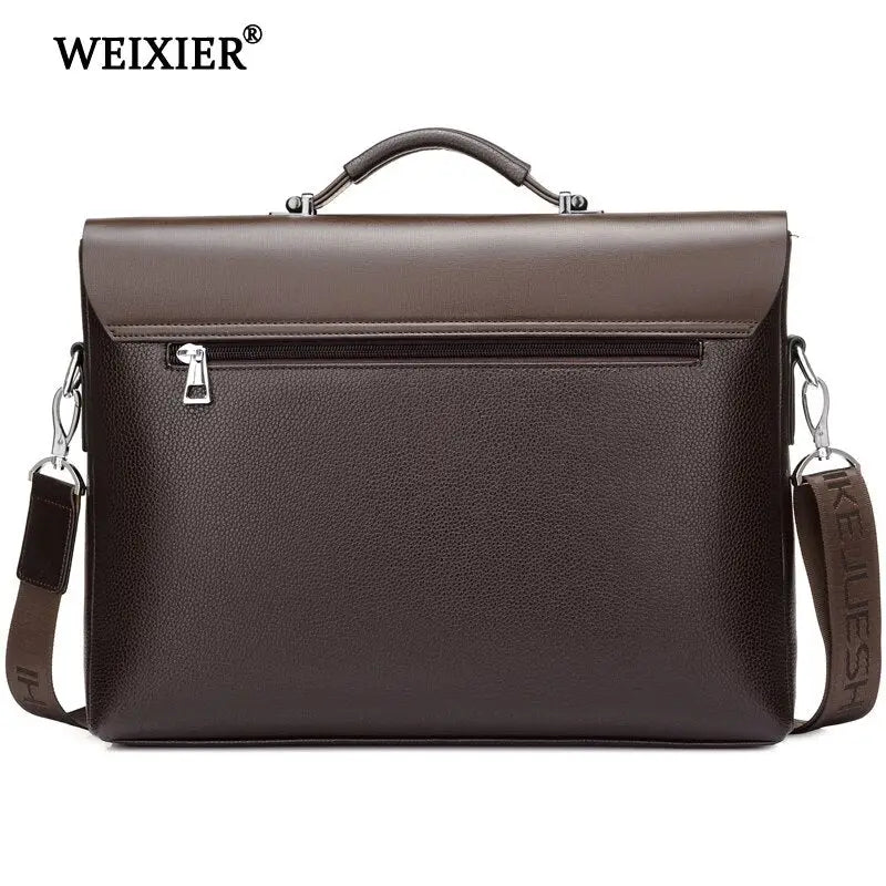 WEIXIER Brand Men High Quality Microfiber Synthetic Leather Tote Fashion Male Bag Messenger Business Handbag Laptop