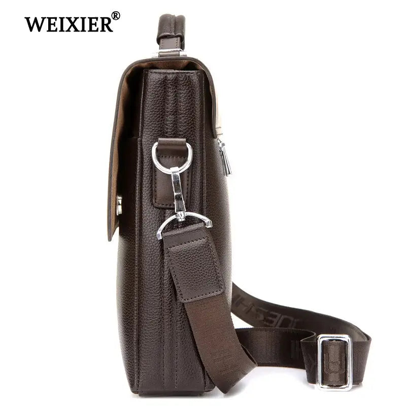 WEIXIER Brand Men High Quality Microfiber Synthetic Leather Tote Fashion Male Bag Messenger Business Handbag Laptop