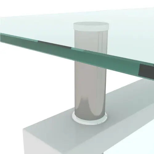 White Coffee Table Clear Coffee Table Modern Side Center Tables For Living Room Living Room Furniture - White - 5