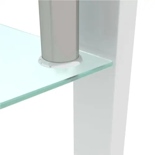 White Coffee Table Clear Coffee Table Modern Side Center Tables For Living Room Living Room Furniture - White - 5