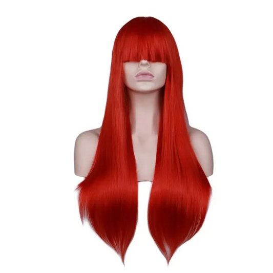 Wig female light pink long straight bangs wig high temperature silk wig fashion wig cross-border exclusive - Beyond Trends Hub 