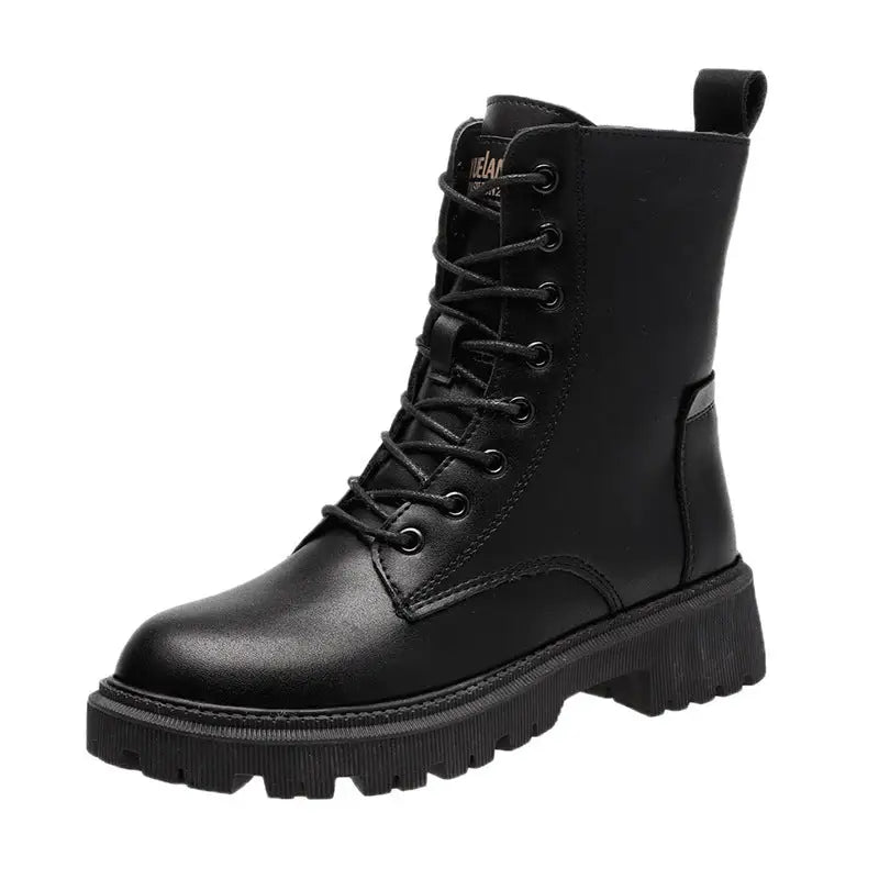 Winter All-matching Flat Bottom Thickened Booties Cotton-padded Shoes With Velvet Beyond Trends Hub
