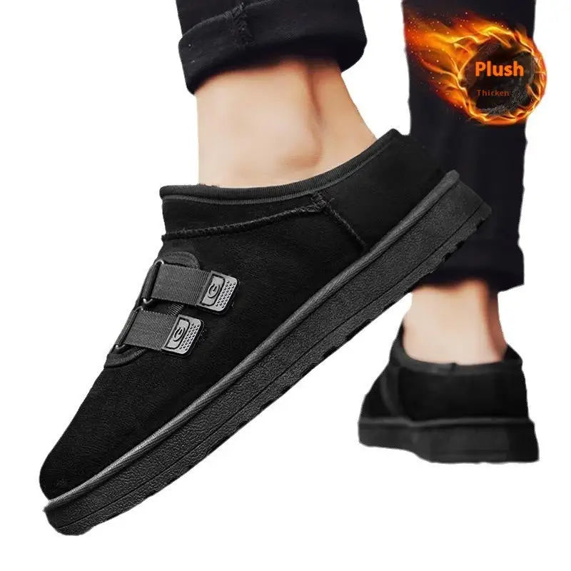 Winter Half Slippers Men's Shoes Fleece-lined Thick Beyond Trends Hub
