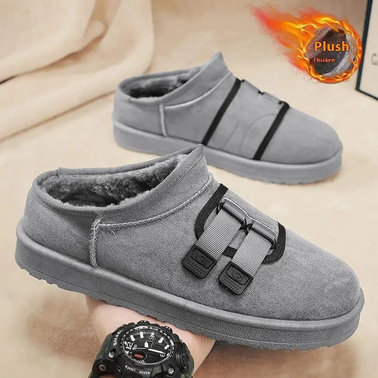 Winter Half Slippers Men's Shoes Fleece-lined Thick Beyond Trends Hub