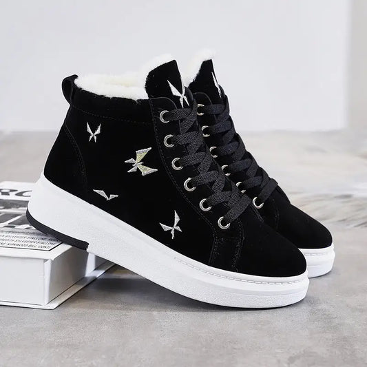 Winter plus velvet sneakers - Black / 36