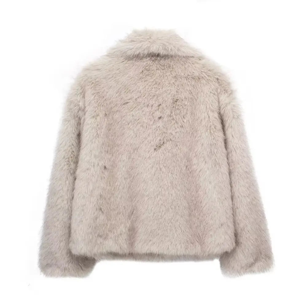Winter Plush Coat Fashion Thicken Lapel Outwear Casual Long Sleeve Tops Womens Clothing Beyond Trends Hub