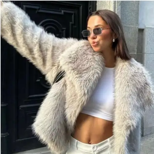 Winter Plush Coat Fashion Thicken Lapel Outwear Casual Long Sleeve Tops Womens Clothing Beyond Trends Hub