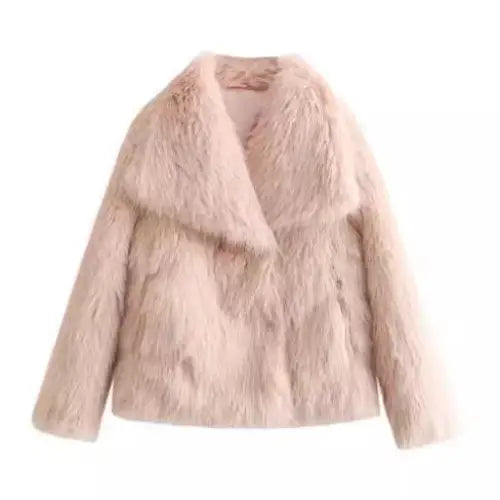 Winter Plush Coat Fashion Thicken Lapel Outwear Casual Long Sleeve Tops Womens Clothing Beyond Trends Hub