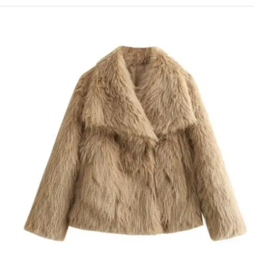 Winter Plush Coat Fashion Thicken Lapel Outwear Casual Long Sleeve Tops Womens Clothing Beyond Trends Hub