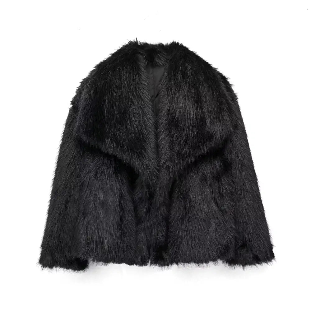 Winter Plush Coat Fashion Thicken Lapel Outwear Casual Long Sleeve Tops Womens Clothing Beyond Trends Hub