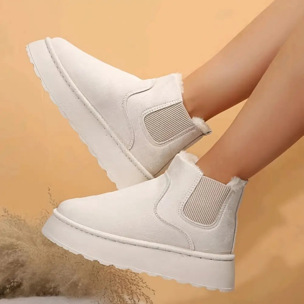 Winter Snow Boots Fashion Flat Thick-soled Cotton Shoes Round Toe Warm Plush Ankle Boot For Women Beyond Trends Hub