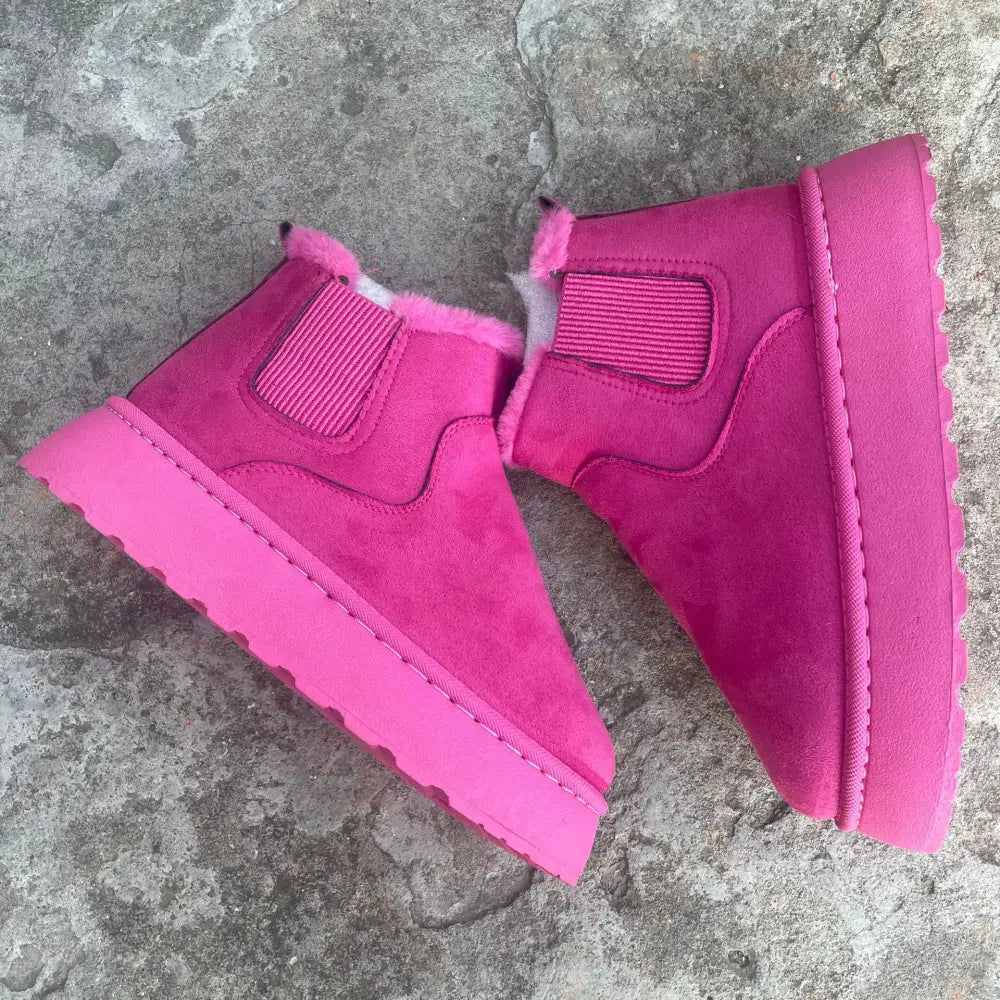 Winter Snow Boots Fashion Flat Thick-soled Cotton Shoes Round Toe Warm Plush Ankle Boot For Women Beyond Trends Hub