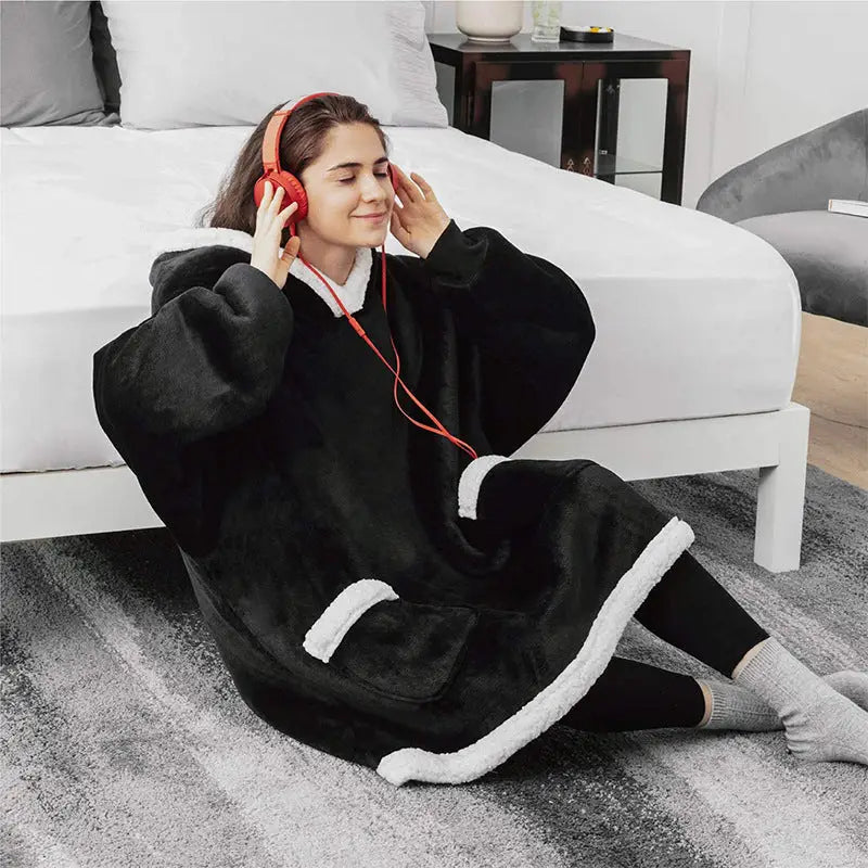 Winter TV Hoodie Blanket Winter Warm Home Clothes Women Men Oversized Pullover With Pockets Beyond Trends Hub