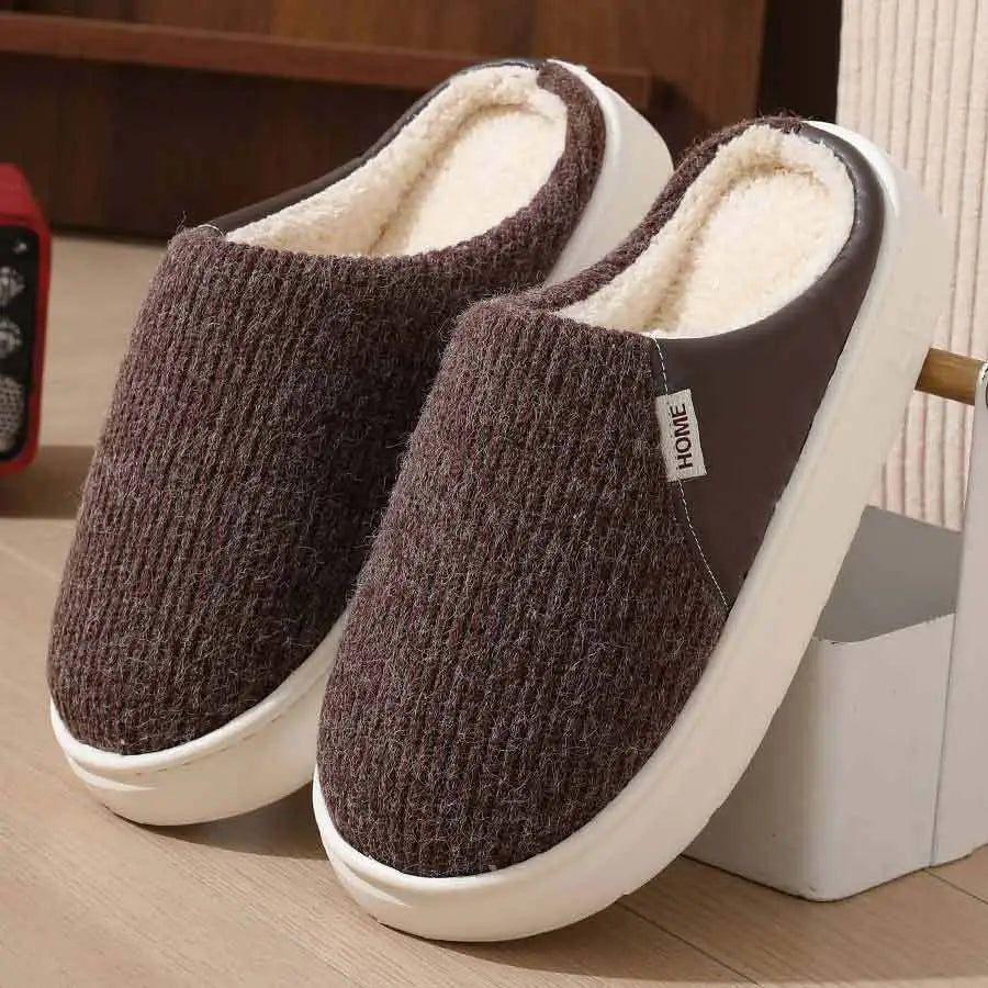 Winter Warm Plush Home Slippers Lightweight Thick Bottom Silent Non-slip Floor Bedroom Slippers Couple House Shoes Women Men Beyond Trends Hub