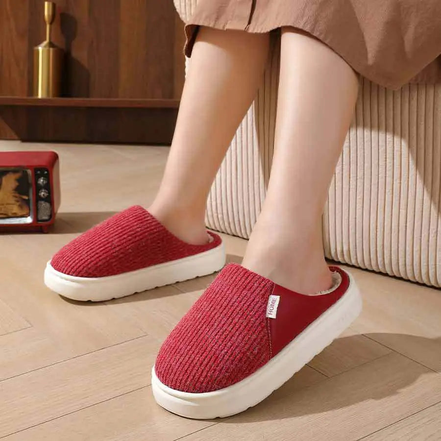 Winter Warm Plush Home Slippers Lightweight Thick Bottom Silent Non-slip Floor Bedroom Slippers Couple House Shoes Women Men Beyond Trends Hub