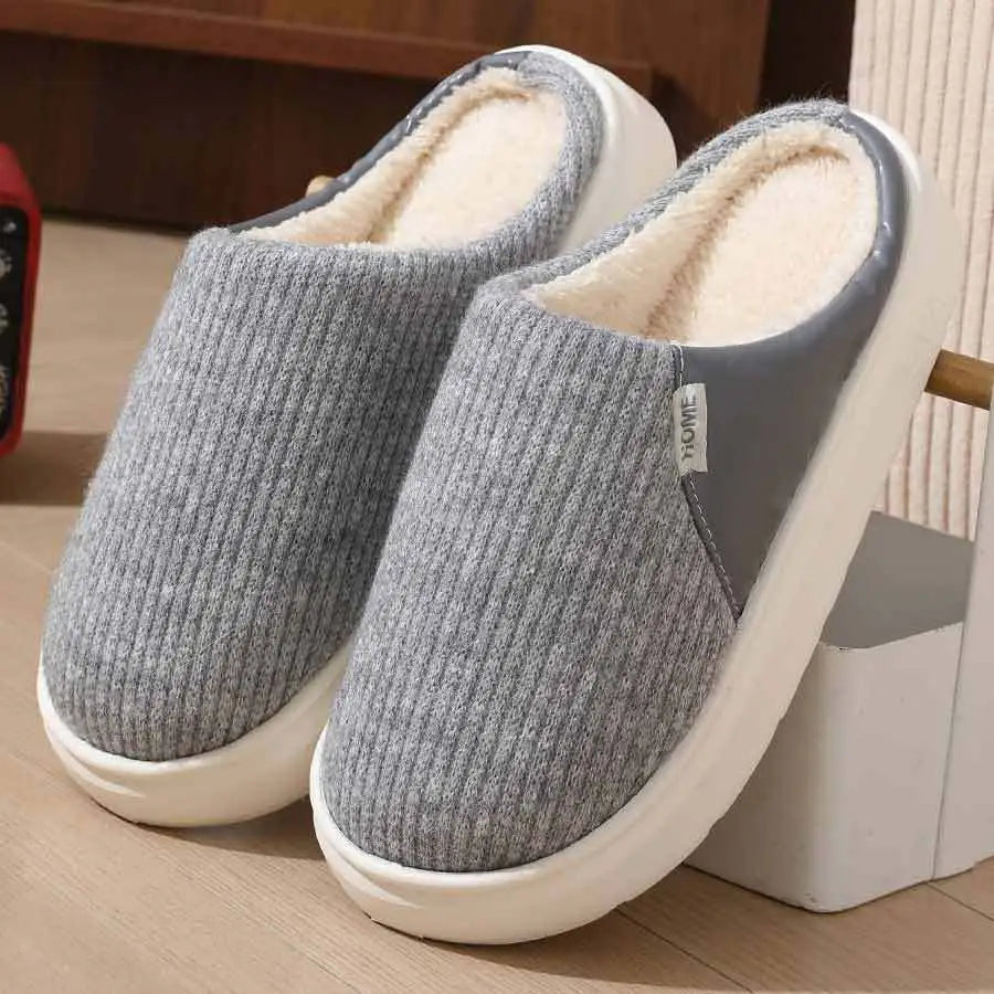 Winter Warm Plush Home Slippers Lightweight Thick Bottom Silent Non-slip Floor Bedroom Slippers Couple House Shoes Women Men Beyond Trends Hub