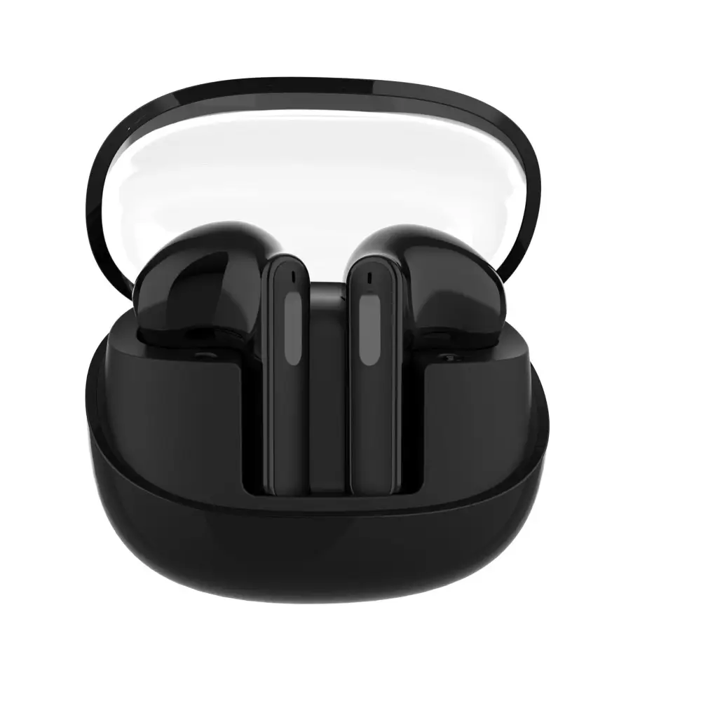 Wireless Bluetooth-compatible Headset Transparent Mini Bin - Black