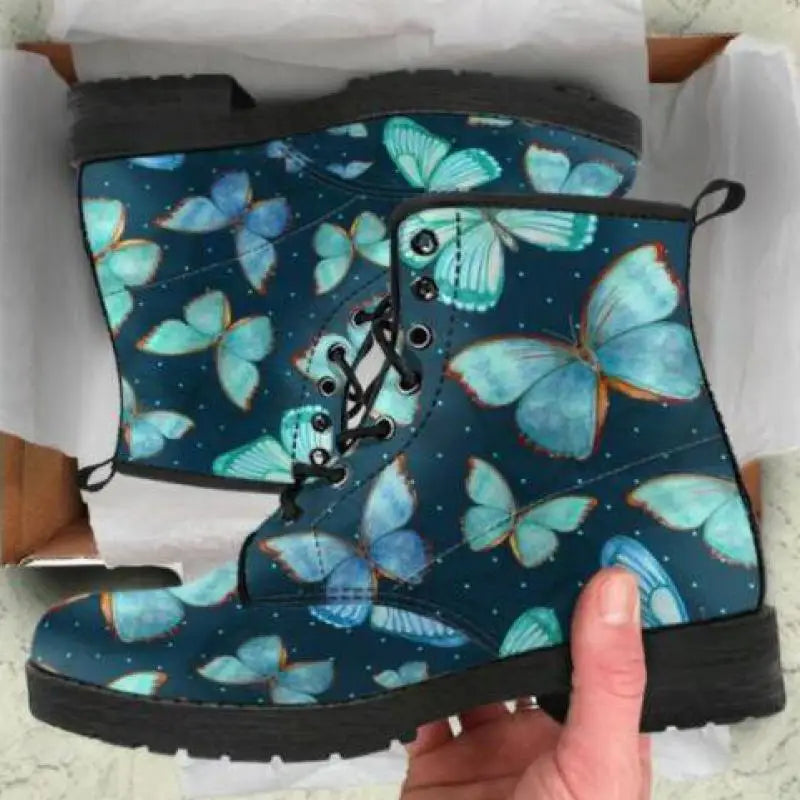 Women Ankle Boots Low Heels Shoes Woman Vintage Pu Leather Autumn Warm Winter high Snow Boots Motorcycle Skull Pansy Beyond Trends Hub