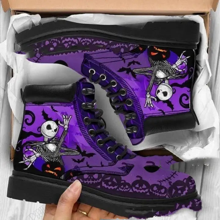 Women Ankle Boots Low Heels Shoes Woman Vintage Pu Leather Autumn Warm Winter high Snow Boots Motorcycle Skull Pansy Beyond Trends Hub