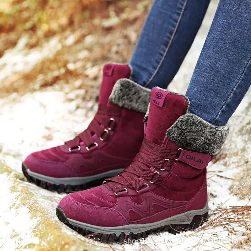 Women Ankle Boots Winter Shoes Woman Snow Boots Mother Warm Shoes Lace Up Beyond Trends Hub