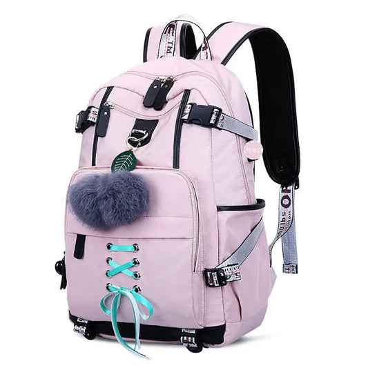Women Backpack External USB Charge Computer Backpacks - Beyond Trends Hub 