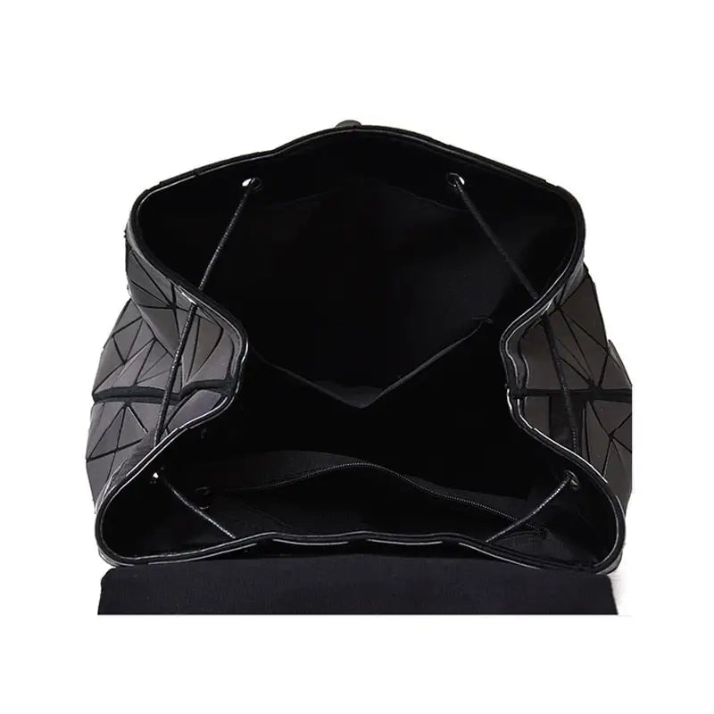 Women Backpack Luminous Geometric Plaid Sequin Female Backpacks For Teenage Girls Bagpack Drawstring Bag Holographic