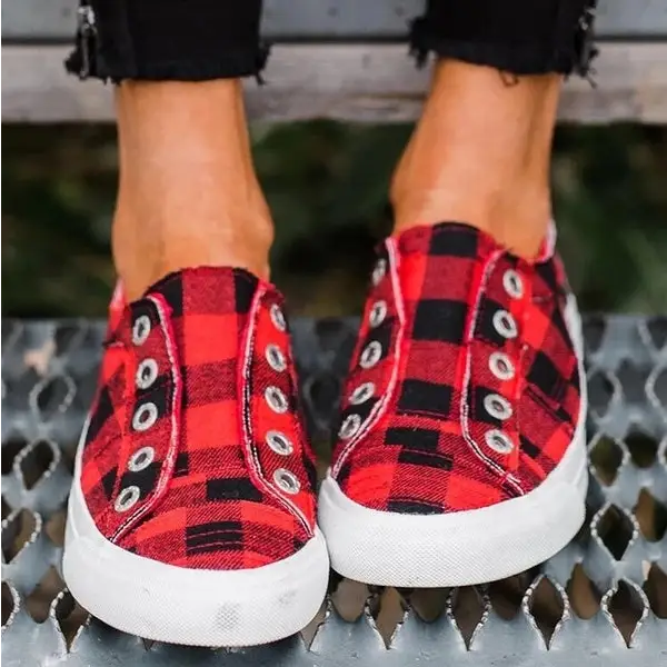 Women canvas shoes - Red / 35
