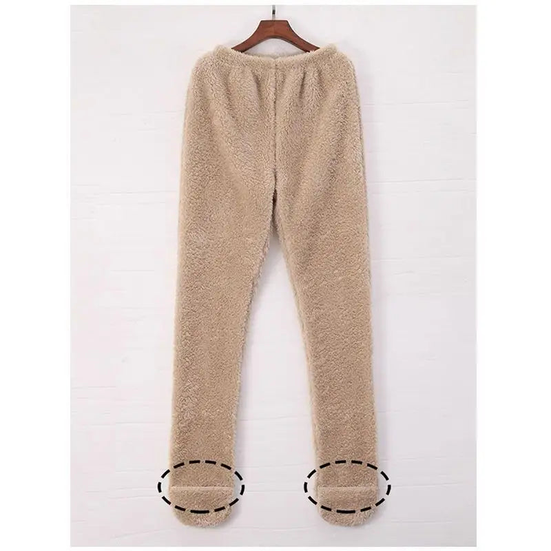 Women Coral Fleece Socks Leggings Winter Warm Sleepwear Ankles Knees Guard Women Home Pants Thick Pajamas Pant Beyond Trends Hub